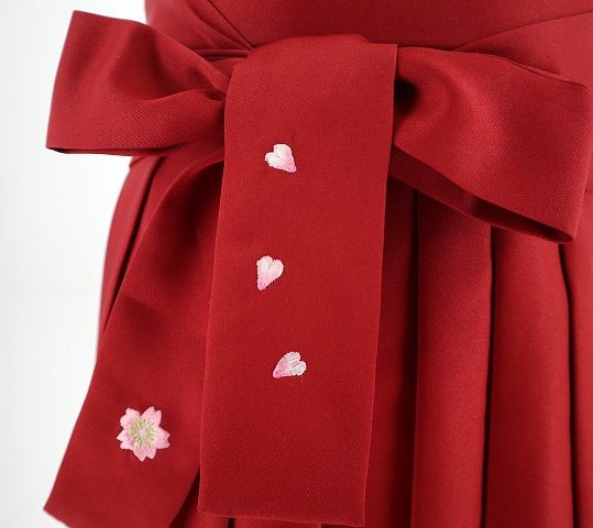 卒業式袴単品レンタル[刺繍]エンジに椿刺繍[身長158-162cm]No.852